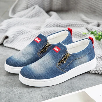 UPUPER 2019 Autumn New Women's Canvas Vulcanized Shoes With Zip Flat Sneakers For Woman Fashion Large Size Leisure Ladies Shoes
UPUPER 2019 Autumn New Women's Canvas Vulcanized Shoes With Zip Flat Sneakers For Woman Fashion Large Size Leisure Ladies Shoes