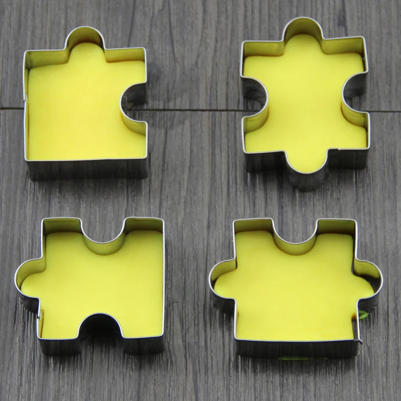 4Pcs/Set Baking Tools Biscuit Mould Stainless Steel Puzzle Piece Cookie Cutter Cake Frame Mold For Pastry Fondant Sugar
4Pcs/Set Baking Tools Biscuit Mould Stainless Steel Puzzle Piece Cookie Cutter Cake Frame Mold For Pastry Fondant Sugar