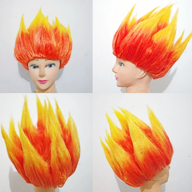 

Trolls Head Flame Wig Wukong Anime Cosplay Wig Toy Children Party Prop Wig Comic Dragon Ball Fluffy Lotus Head Costumes Hair