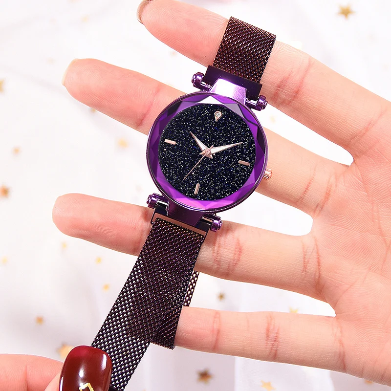 Relogio Feminino Women Mesh Magnet Buckle Starry Sky Watch Luxury Fashion Ladies Geometric Surface Numeral Quartz Watch
Relogio Feminino Women Mesh Magnet Buckle Starry Sky Watch Luxury Fashion Ladies Geometric Surface Numeral Quartz Watch