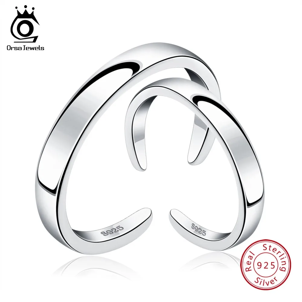 ORSA JEWELS Genuine 925 Sterling Silver Couple Rings For Women Men Adjustable Finger Ring Wedding Band Lover's Jewelry OSR21
ORSA JEWELS Genuine 925 Sterling Silver Couple Rings For Women Men Adjustable Finger Ring Wedding Band Lover's Jewelry OSR21