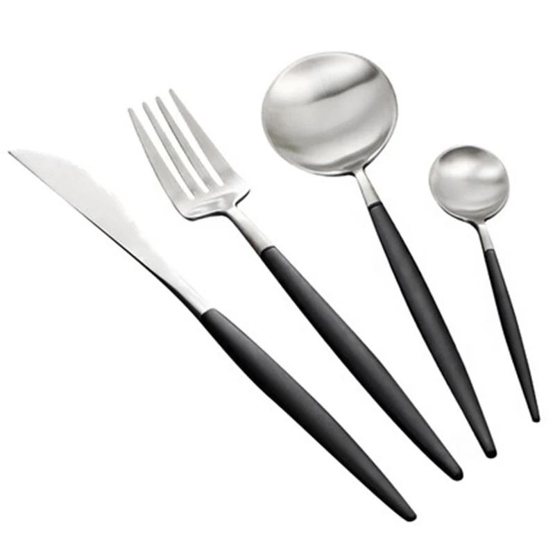 Matte Black Cutlery Set Black Handle Box Silverware Set Borden Servies Conjunto Talheres Couverts Restaurant Dinnerware Fame 616
Matte Black Cutlery Set Black Handle Box Silverware Set Borden Servies Conjunto Talheres Couverts Restaurant Dinnerware Fame 616