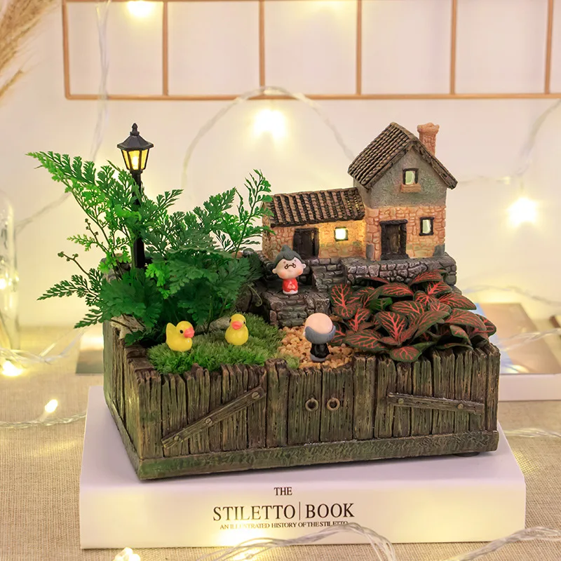 Resin Succulent Plants Vase Micro Landscape Cactus Creative Planter Flowerpot Bonsai Cachepot Orchid Pot Stand European Nordic
Resin Succulent Plants Vase Micro Landscape Cactus Creative Planter Flowerpot Bonsai Cachepot Orchid Pot Stand European Nordic