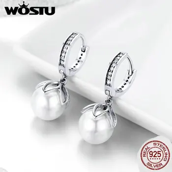 WOSTU European Freshwater Pearls Drop Earrings 925 Sterling Silver Zircon Earrings For Women Wedding Korean Fine Jewelry FIE482 
WOSTU European Freshwater Pearls Drop Earrings 925 Sterling Silver Zircon Earrings For Women Wedding Korean Fine Jewelry FIE482