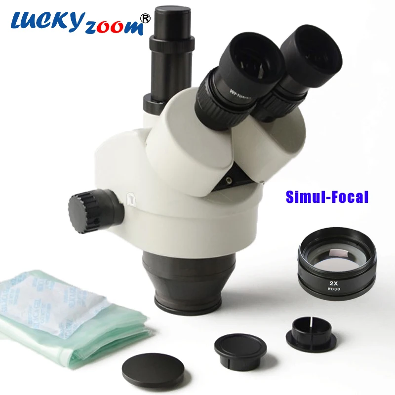 Luckyzoom Brand 3.5X-90X Simul-Focal Trinocular Zoom Stereo Microscope Head can see 3 eyepiece at the same time
Luckyzoom Brand 3.5X-90X Simul-Focal Trinocular Zoom Stereo Microscope Head can see 3 eyepiece at the same time