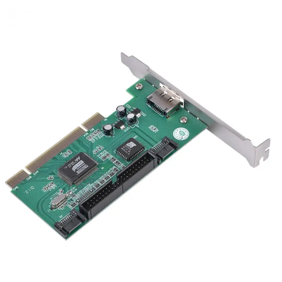 PCI to 2 SATA Ports + 1 eSATA Port + 1 IDE Interface RAID Controller Card Add On Cards
PCI to 2 SATA Ports + 1 eSATA Port + 1 IDE Interface RAID Controller Card Add On Cards