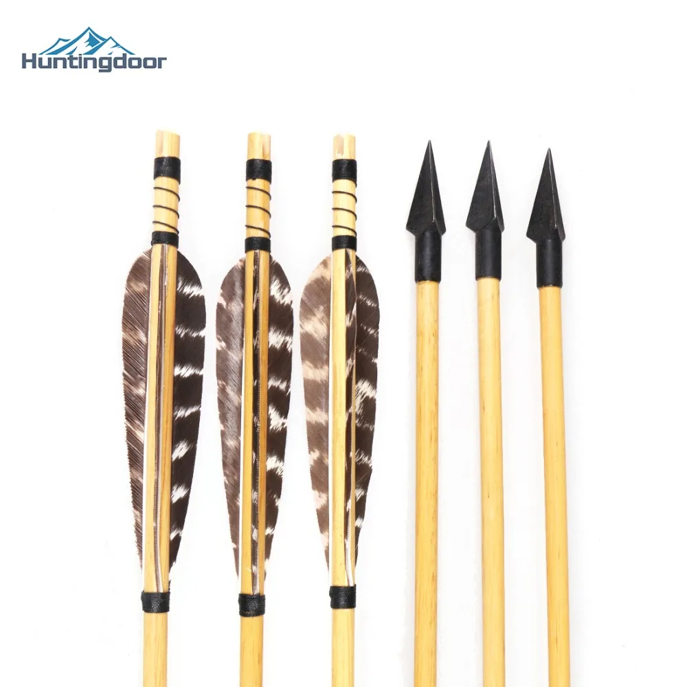 Huntingdoor 6pcs wooden arrows 30inch with Turkey Feather and Iron Arrowhead for 25-50lbs Bows for Archery Shooting Hunting
Huntingdoor 6pcs wooden arrows 30inch with Turkey Feather and Iron Arrowhead for 25-50lbs Bows for Archery Shooting Hunting
