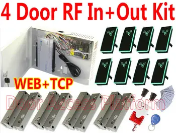 4 Door Entrance+Exit Double-Way RFID Card Control Web Access controller 8 EM ID Card reader Glass doorframepless bolt Control
4 Door Entrance+Exit Double-Way RFID Card Control Web Access controller 8 EM ID Card reader Glass doorframepless bolt Control
