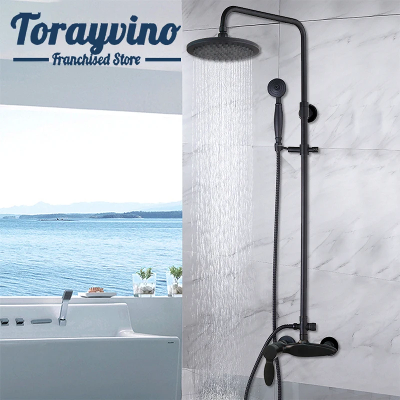 Torayvino Bathroom Shower Faucet System Adjustable shower arm Oil Rubbed Bronze Tap Rectangular shower head & hand shower taps
Torayvino Bathroom Shower Faucet System Adjustable shower arm Oil Rubbed Bronze Tap Rectangular shower head & hand shower taps