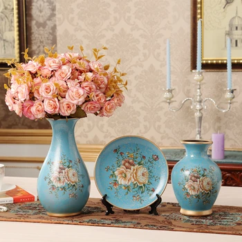 New European style ceramic vase three sets of luxury living room decoration decoration Home Furnishing wedding gift
New European style ceramic vase three sets of luxury living room decoration decoration Home Furnishing wedding gift