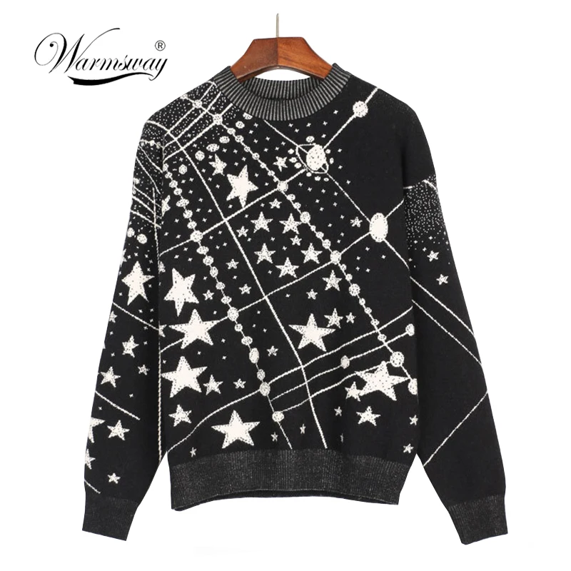 Retro Galaxy Star Pattern Sweater Women Vintage Long Sleeve Jumpers 2019 Autumn Winter Ladies Jacquard Sweaters Pullovers C-285
Retro Galaxy Star Pattern Sweater Women Vintage Long Sleeve Jumpers 2019 Autumn Winter Ladies Jacquard Sweaters Pullovers C-285