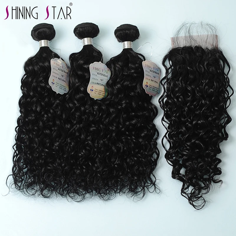 3 Bundles With Closure Natural Water Wave Bundles With Closure 4*4 With Baby Hair Peruvian Human Hair Bundles NoRemy ShiningStar
3 Bundles With Closure Natural Water Wave Bundles With Closure 4*4 With Baby Hair Peruvian Human Hair Bundles NoRemy ShiningStar