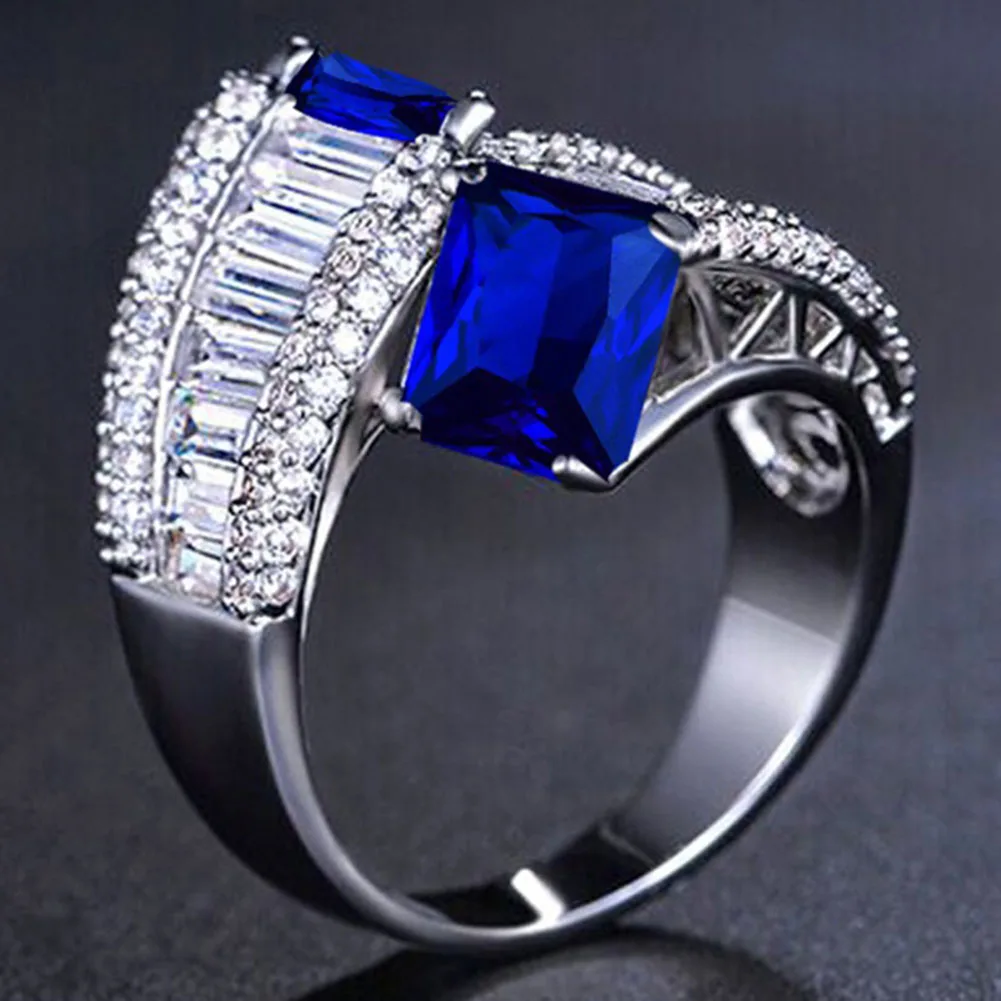 Women's Valentine's Day Gifts for Female Jewelry Trendy Silver Luxury Blue Square Zircon Ring Multicolor
Women's Valentine's Day Gifts for Female Jewelry Trendy Silver Luxury Blue Square Zircon Ring Multicolor