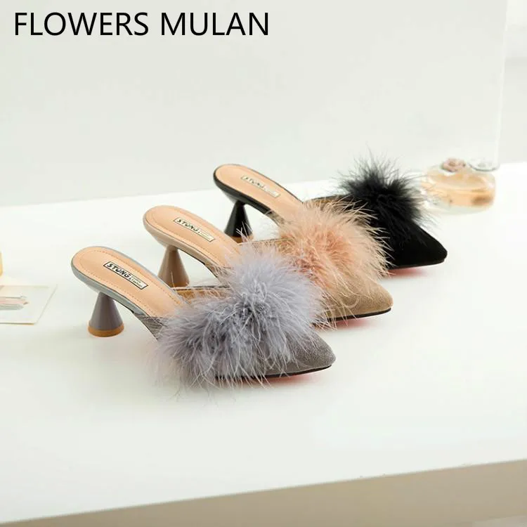Grey Black Beige Suede Women High Heels Shoes Pointed Toe Slip On Slingbacks Fashion Fur Buckle Ladies Shoes Spring Autumn 2019
Grey Black Beige Suede Women High Heels Shoes Pointed Toe Slip On Slingbacks Fashion Fur Buckle Ladies Shoes Spring Autumn 2019