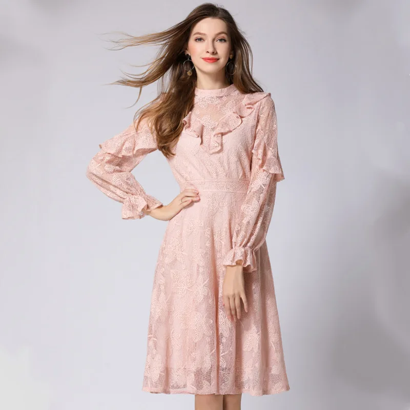 2018 Spring New Sweet Dress Female Ruffles Lantern Sleeve Maple Leaf Embroidery Elegant Fashion Dresses for Women
2018 Spring New Sweet Dress Female Ruffles Lantern Sleeve Maple Leaf Embroidery Elegant Fashion Dresses for Women