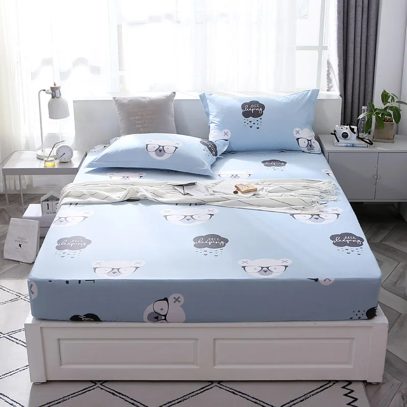 Home Textile 100% Cotton Sheets Cartoon White Bear Pattern Mattress Cover Bed Sheet Solid Color Fitted Sheet Bedspread 4 Size
Home Textile 100% Cotton Sheets Cartoon White Bear Pattern Mattress Cover Bed Sheet Solid Color Fitted Sheet Bedspread 4 Size