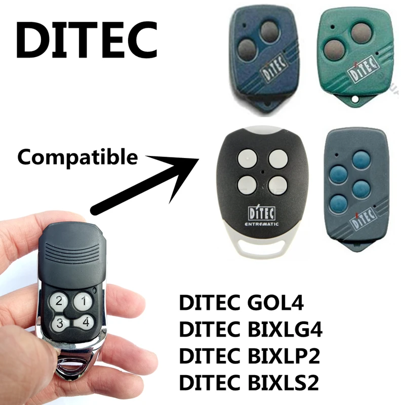 Compatible DITEC BIXLP2 BIXLS2 DITEC GOL4C GOL4 Remote Control 433.92mhz RF Rolling Code Wireless Control Remoto
Compatible DITEC BIXLP2 BIXLS2 DITEC GOL4C GOL4 Remote Control 433.92mhz RF Rolling Code Wireless Control Remoto