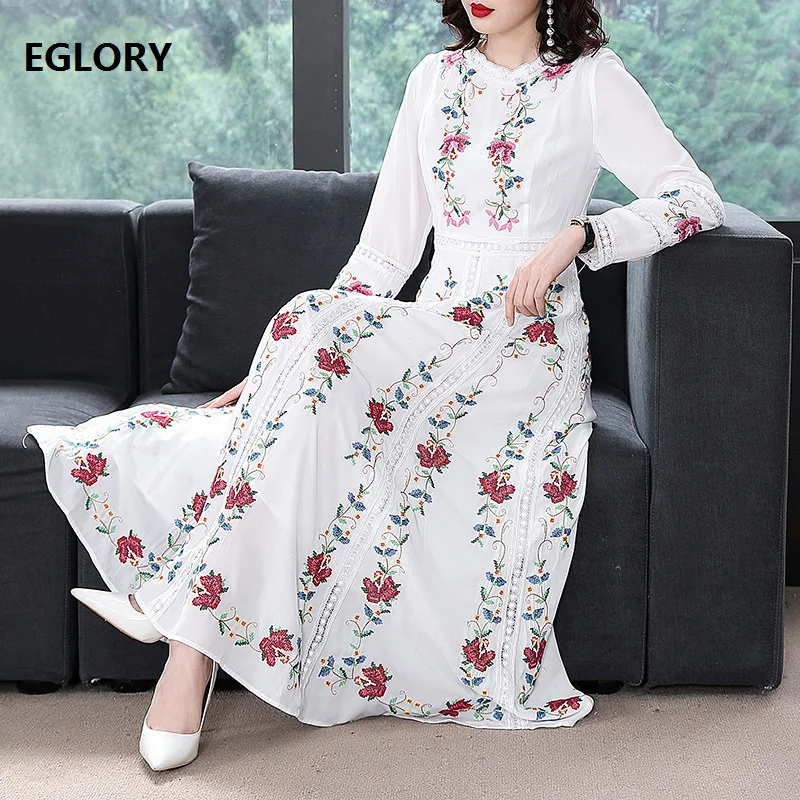 White Long Dress 2019 Spring Fashionable Women O-Neck Hollow Out Lace Embroidery Floral Maxi Dress Ladies Long Party Vestidos
White Long Dress 2019 Spring Fashionable Women O-Neck Hollow Out Lace Embroidery Floral Maxi Dress Ladies Long Party Vestidos