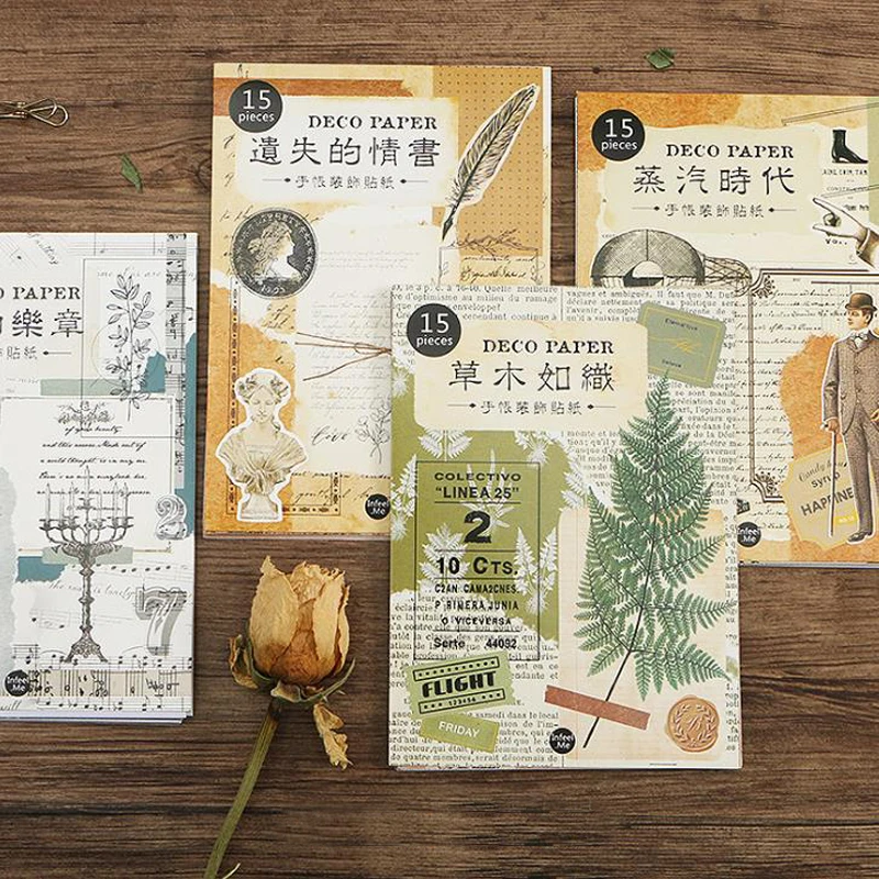 15Sheets/pack Retro Plant Steam Age Lost Movement Love Letter Decorative Sticker DIY Diary Sticker Stationery Sticker Deco Paper
15Sheets/pack Retro Plant Steam Age Lost Movement Love Letter Decorative Sticker DIY Diary Sticker Stationery Sticker Deco Paper