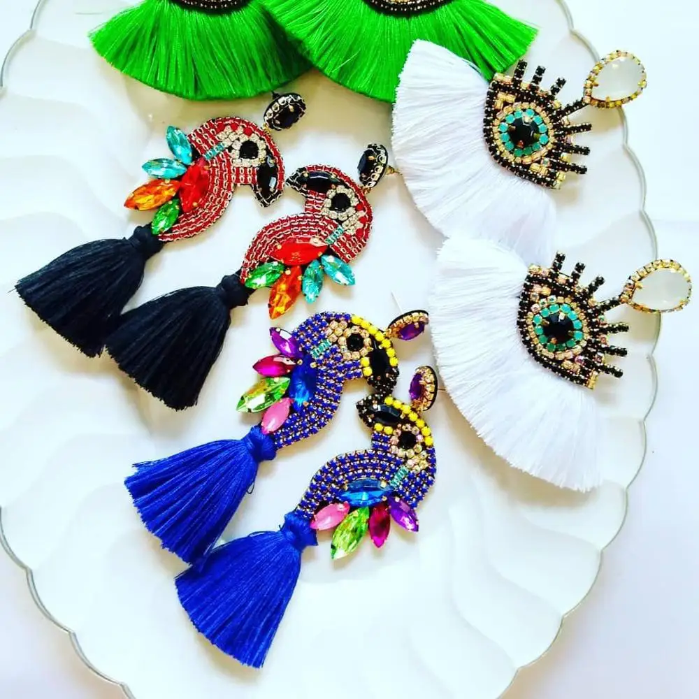 Best lady Bohemian Tassel Eye Drop Earring for Women Wedding Trendy Fringed Colorful Girl Party Gifts Dangle Statement Earrings
Best lady Bohemian Tassel Eye Drop Earring for Women Wedding Trendy Fringed Colorful Girl Party Gifts Dangle Statement Earrings