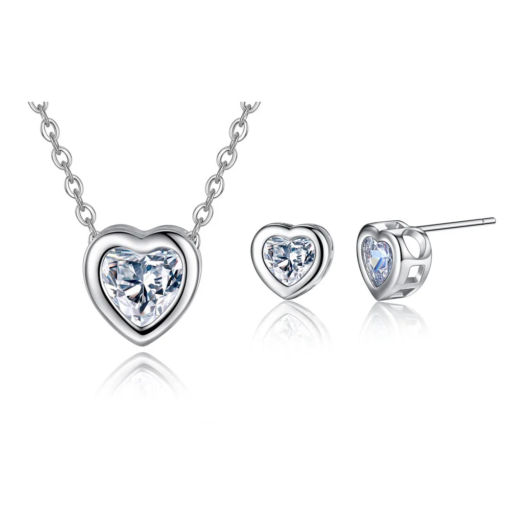 Fashion Jewelry Set For Women Necklaces Earrings Anniversary Gift Heart CZ Stone Charm Pendants Necklace Earrings Jewelry Sets
Fashion Jewelry Set For Women Necklaces Earrings Anniversary Gift Heart CZ Stone Charm Pendants Necklace Earrings Jewelry Sets