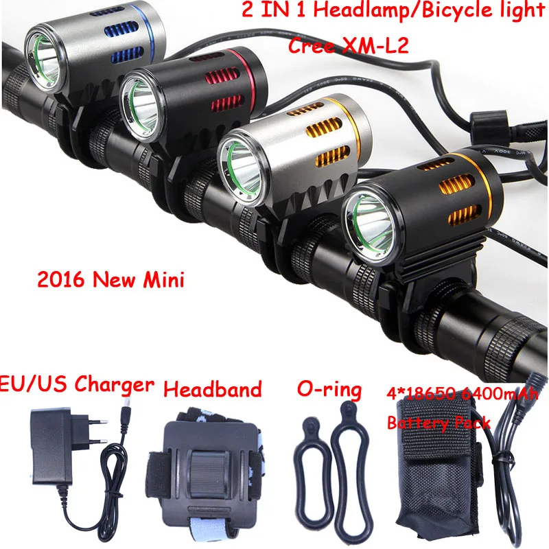 2016 new Mini Bicycle light XM-L2 LED Front Light MINI Bike Head Lamp 2000Lm Headlamp Headlight + Battery Pack + Charger
2016 new Mini Bicycle light XM-L2 LED Front Light MINI Bike Head Lamp 2000Lm Headlamp Headlight + Battery Pack + Charger
