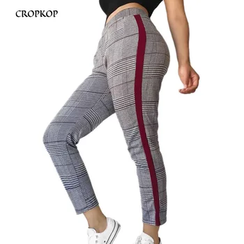CROPKOP Balck Plaid Pants Sweatpants Women 2018 Autumn Side Stripe Trousers Casual Comfortable Elastic High Waist Pants Joggers
CROPKOP Balck Plaid Pants Sweatpants Women 2018 Autumn Side Stripe Trousers Casual Comfortable Elastic High Waist Pants Joggers