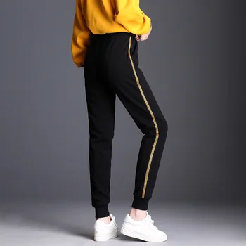 #2713 2019 Winter Thickening Casual Trousers Side Striped Gold/Silver Pants Women Warm Fleece Pencil Pants Black/Grey Sweatpants
#2713 2019 Winter Thickening Casual Trousers Side Striped Gold/Silver Pants Women Warm Fleece Pencil Pants Black/Grey Sweatpants