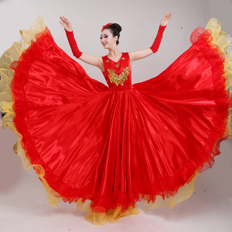 Red Female Long Full-skirt Spanish Flamenco Nation Dance Costume Opening Dance Dress Performance Costume Stage Chorus Suit H600
Red Female Long Full-skirt Spanish Flamenco Nation Dance Costume Opening Dance Dress Performance Costume Stage Chorus Suit H600