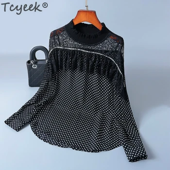 Tcyeek Real Natural Silk Shirts Womens Tops and Blouses Black Lace Blouse Long Sleeve Shirt Ladies Streetwear Clothes LWL1632
Tcyeek Real Natural Silk Shirts Womens Tops and Blouses Black Lace Blouse Long Sleeve Shirt Ladies Streetwear Clothes LWL1632