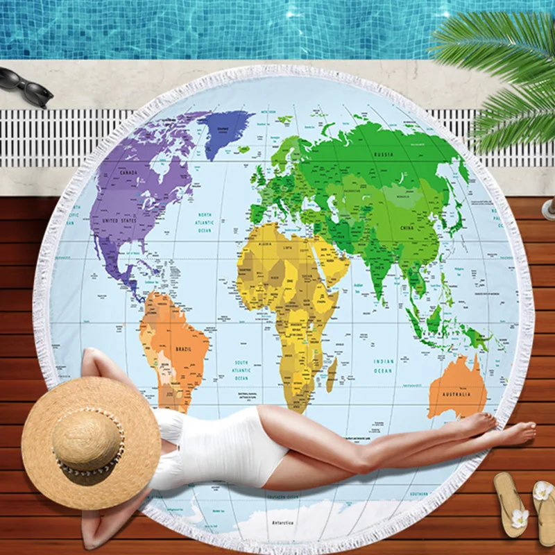 LOVINSUNSHINE World Map Beach Towel For Adult Outdoor Yoga Mat Large Round Microfiber Beach Mat With Tassel 150X150CM AB#154
LOVINSUNSHINE World Map Beach Towel For Adult Outdoor Yoga Mat Large Round Microfiber Beach Mat With Tassel 150X150CM AB#154