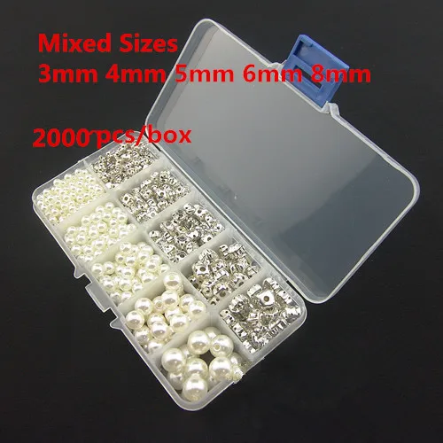 2000pcs Box Packed 3.4.5.6.8mm White Color Faux Imitation Pearl Beads + Silver Back Clear Crystal Sew On Rhinestones +Hole HZ-01
2000pcs Box Packed 3.4.5.6.8mm White Color Faux Imitation Pearl Beads + Silver Back Clear Crystal Sew On Rhinestones +Hole HZ-01