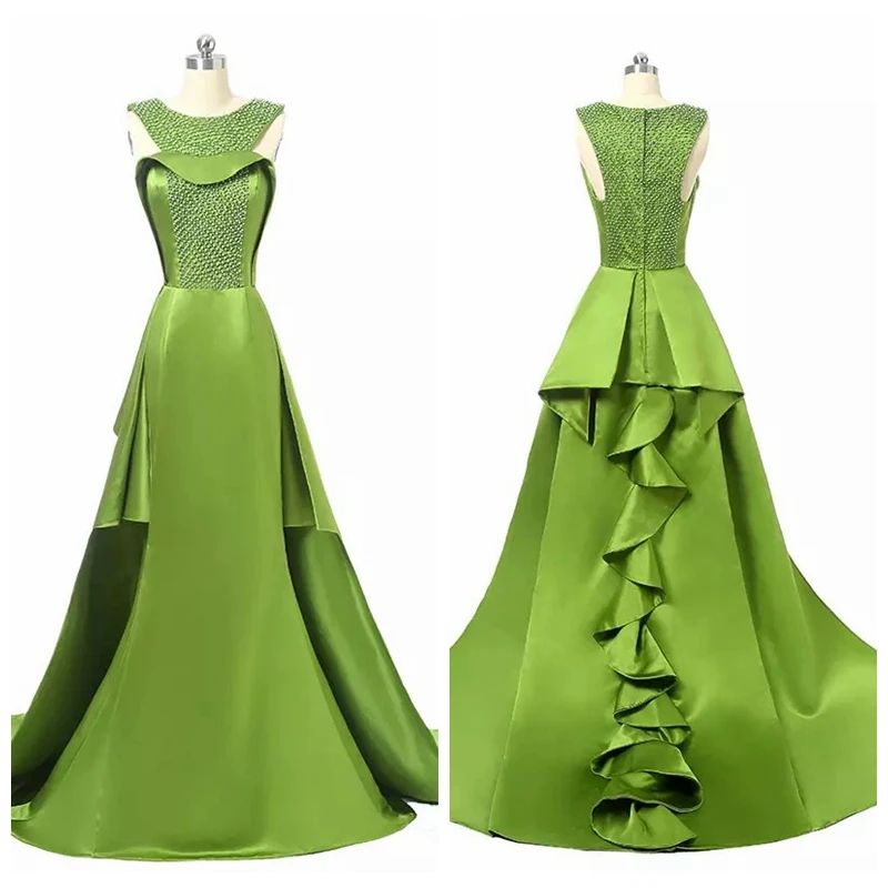 2019 Women Prom Dresses Beaded Pearls Mermaid Long Evening Gowns Sweep Train Satin Sleeveless Middle East Arab Robe De Festa
2019 Women Prom Dresses Beaded Pearls Mermaid Long Evening Gowns Sweep Train Satin Sleeveless Middle East Arab Robe De Festa