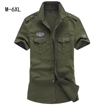 Casual dress shirt men slim fit Military style army green male for boys khaki mens short sleeve cotton designer M-6XL
Casual dress shirt men slim fit Military style army green male for boys khaki mens short sleeve cotton designer M-6XL