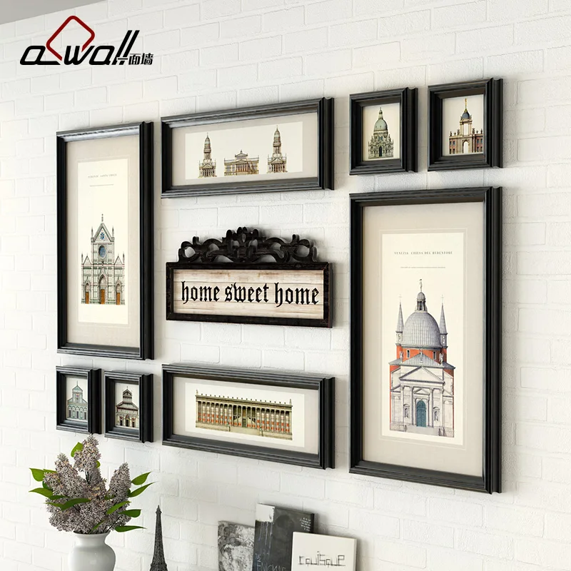 Image 8 Pieces Set Pictures Frame Resin Photo Frame Personalized Wall Frame Sets Door Decorative Frames For Picture Home Supplies