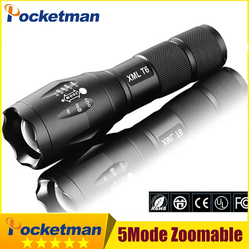 

E17 Flashlight 6800Lumens led XM-L T6 Torch Zoomable LED Torch light For 3xAAA or 1x18650 Camping Hiking