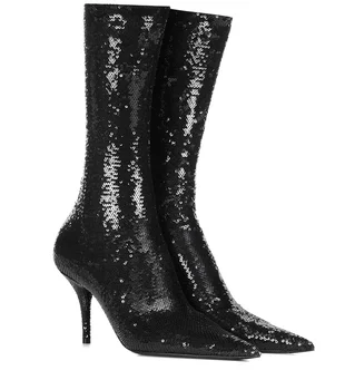 Sexy Women Sock Boot High Heel Slim Slip On Ankle Boots Bling Bling Black Dress Shoes
Sexy Women Sock Boot High Heel Slim Slip On Ankle Boots Bling Bling Black Dress Shoes