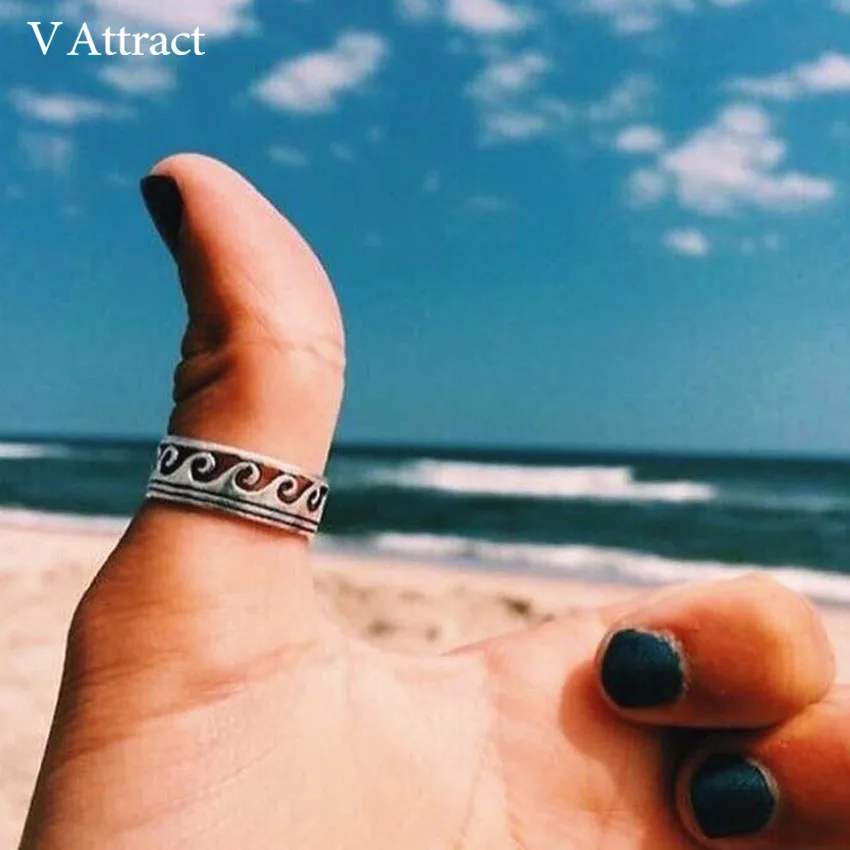 V Attract Summer Stainless Steel Wave Ring For Women Men BFF Jewelry Best Friends Gift Beach Jewelry Silver Round Anillos Mujer
V Attract Summer Stainless Steel Wave Ring For Women Men BFF Jewelry Best Friends Gift Beach Jewelry Silver Round Anillos Mujer