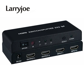 Larryjoe 2017 Newest HDMI Switcher 2X2 HDMI Switch 2 in 2 3D Out Support Box for HDTV, PC,DVD,PS3 Full HD1080p
Larryjoe 2017 Newest HDMI Switcher 2X2 HDMI Switch 2 in 2 3D Out Support Box for HDTV, PC,DVD,PS3 Full HD1080p