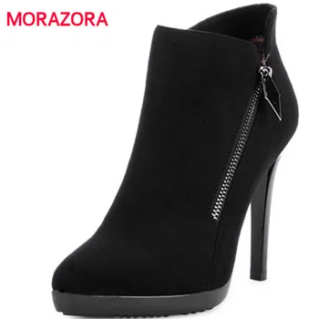 MORAZORA 2018 new pointed toe super high heel ankle boots for women autumn winter stilrtto heel boots short plush boots
MORAZORA 2018 new pointed toe super high heel ankle boots for women autumn winter stilrtto heel boots short plush boots