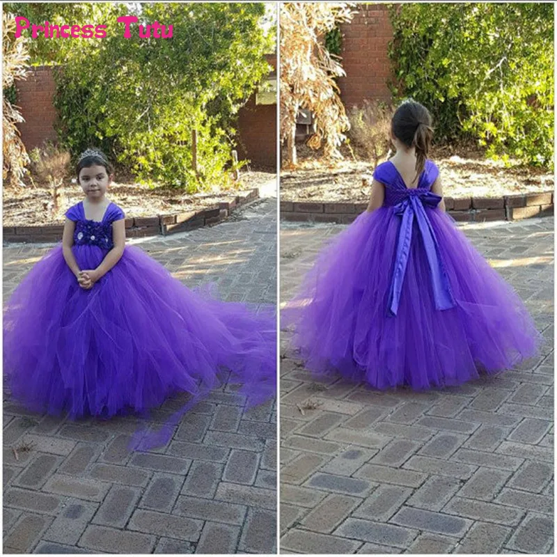 Handmade Long Train Tail Girls Tulle Tutu Dress Flower Girl Dresses Baby Kid Elegant Purple Birthday Party Pageant Wedding Dress
Handmade Long Train Tail Girls Tulle Tutu Dress Flower Girl Dresses Baby Kid Elegant Purple Birthday Party Pageant Wedding Dress