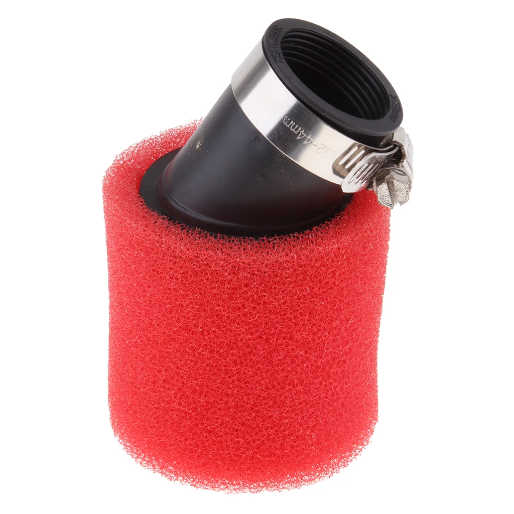 Red 32mm Angle Bent Foam Air Filter Pod Cleaner for PIT Quad Dirt Bike ATV Buggy Red 32mm Angle Bent Foam Air Filter Pod Cleaner for PIT Quad Dirt Bike ATV Buggy