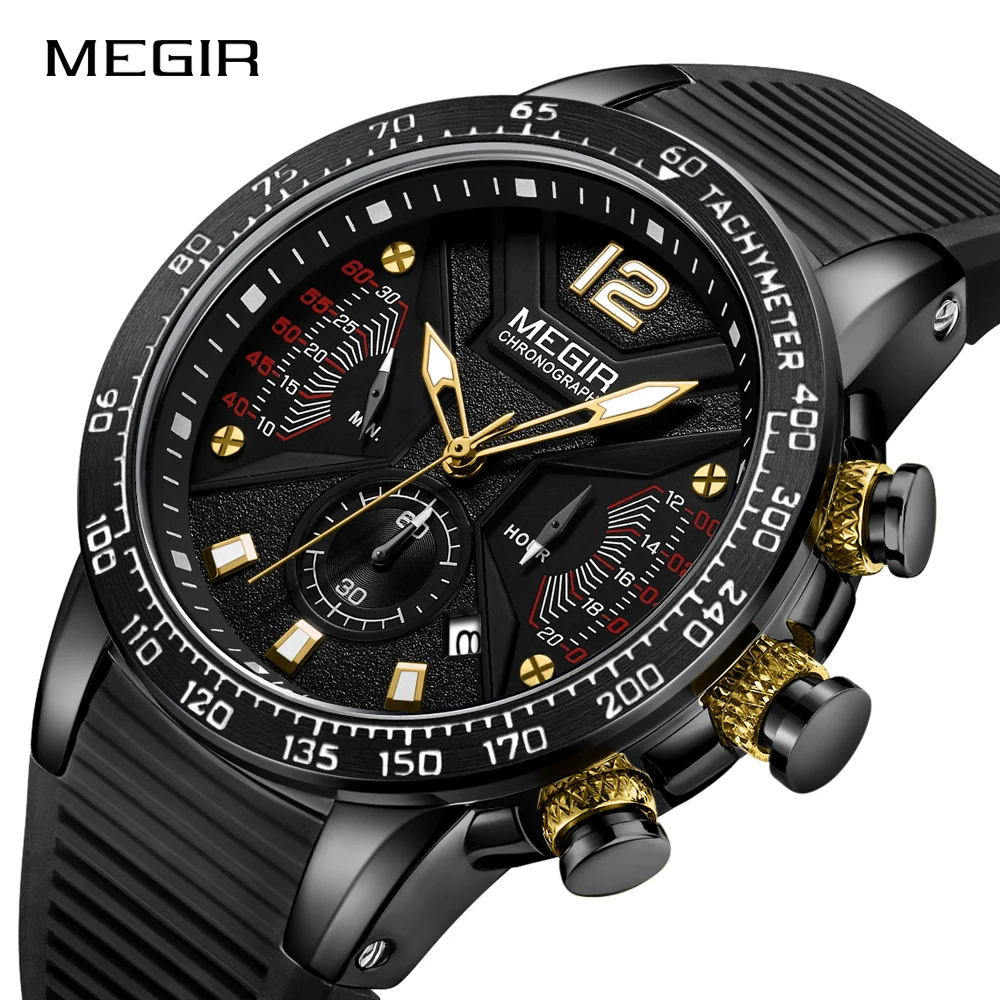 Relogio Masculino MEGIR Men Watches Silicone Sport Chronograph Quartz Military Watch Luxury Brand Zegarek Meski Erkek Kol Saati
Relogio Masculino MEGIR Men Watches Silicone Sport Chronograph Quartz Military Watch Luxury Brand Zegarek Meski Erkek Kol Saati