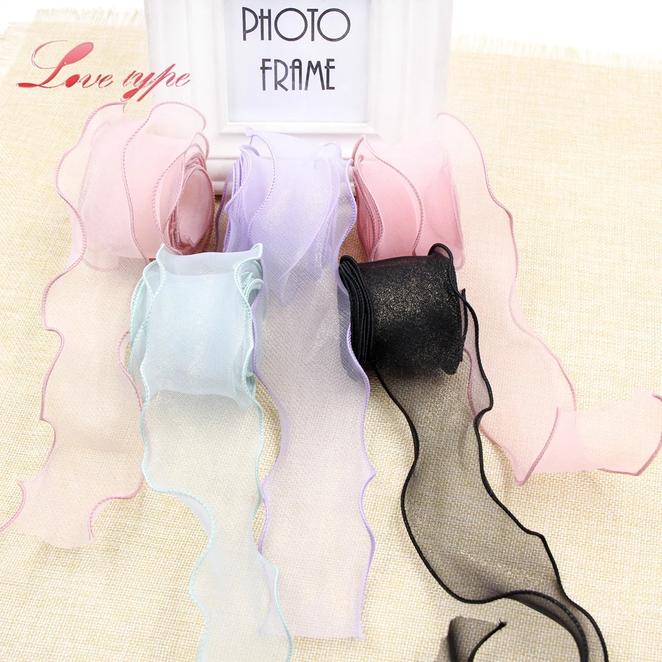 5 ярдов/партия волнистая лента из органзы 6 см|organza ribbon|ribbon ribbonwedding ribbon |