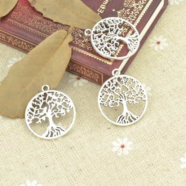 

10pcs alloy Tibetan Silver Plated Tree of life Charms Pendants for Jewelry Making DIY Handmade Craft 29*26mm 21112
