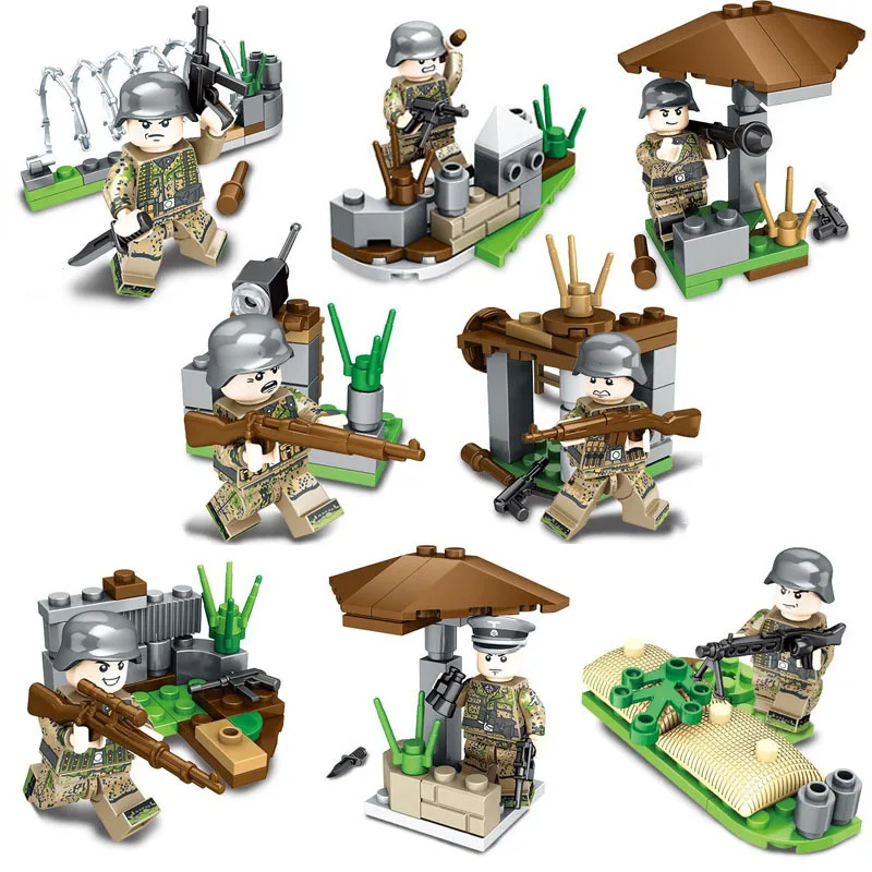 8Pcs Military series World War II WW2 Police SWAT Soldiers Figures Building Blocks Toys For Children Compatible With Legoings
8Pcs Military series World War II WW2 Police SWAT Soldiers Figures Building Blocks Toys For Children Compatible With Legoings