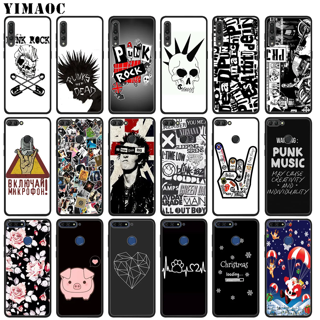 YIMAOC Punk Rock Soft Silicone Phone Case for Huawei P20 Pro P10 P9 P8 Lite Mini 2017 P Smart Z 2019 TPU flower Black Cover
YIMAOC Punk Rock Soft Silicone Phone Case for Huawei P20 Pro P10 P9 P8 Lite Mini 2017 P Smart Z 2019 TPU flower Black Cover