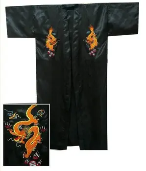 Hot Sale Black Chinese Men's Silk Satin Robe Embroidery Dragon Kimono Bath Gown SIZE M L XL XXL 3XL S0103
Hot Sale Black Chinese Men's Silk Satin Robe Embroidery Dragon Kimono Bath Gown SIZE M L XL XXL 3XL S0103