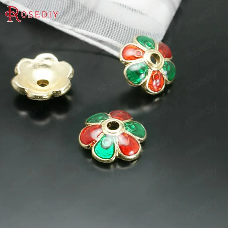 (27683)10PCS 9MM Gold Color Zinc Alloy Red and Green Oil Painting Flower Bead Caps Diy Jewelry Findings Accessories Wholesale
(27683)10PCS 9MM Gold Color Zinc Alloy Red and Green Oil Painting Flower Bead Caps Diy Jewelry Findings Accessories Wholesale