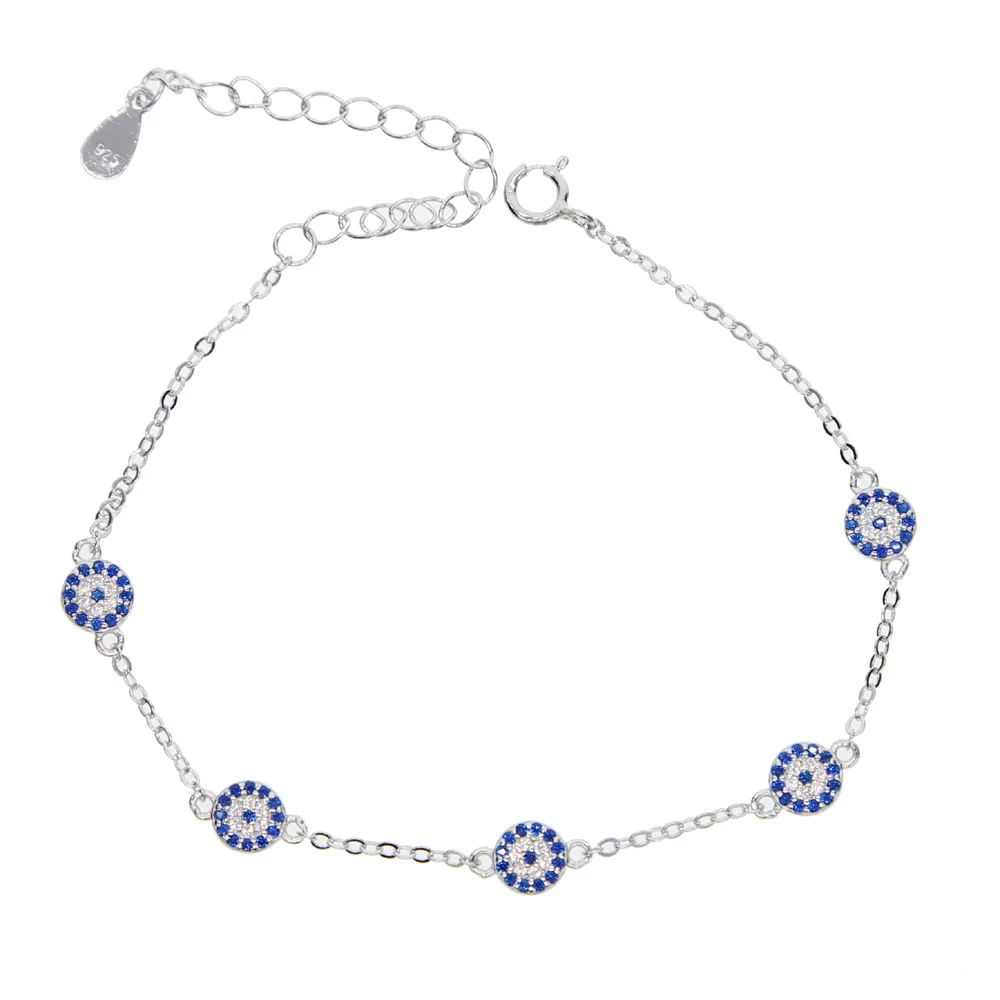 real 100% 925 silver Round CZ Eye 5pc Charm Bracelet silver link Chain Bracelets for Women Men tiny delicate Jewelry Adjustable
real 100% 925 silver Round CZ Eye 5pc Charm Bracelet silver link Chain Bracelets for Women Men tiny delicate Jewelry Adjustable